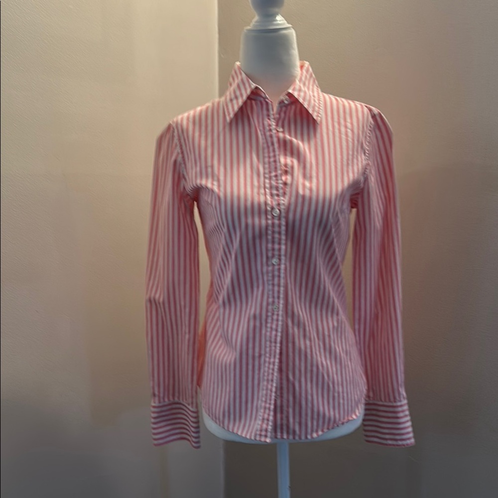 J. Crew Pink Striped Button Down Shirt